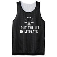 I Put The Lit In Litigate Litigator Lawyer Attorney Mesh Reversible Basketball Jersey Tank