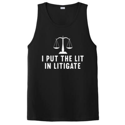 I Put The Lit In Litigate Litigator Lawyer Attorney PosiCharge Competitor Tank