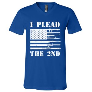 I Plead The 2nd Cute Gift Second Adt Funny Gift Pro Gun Gift V-Neck T-Shirt