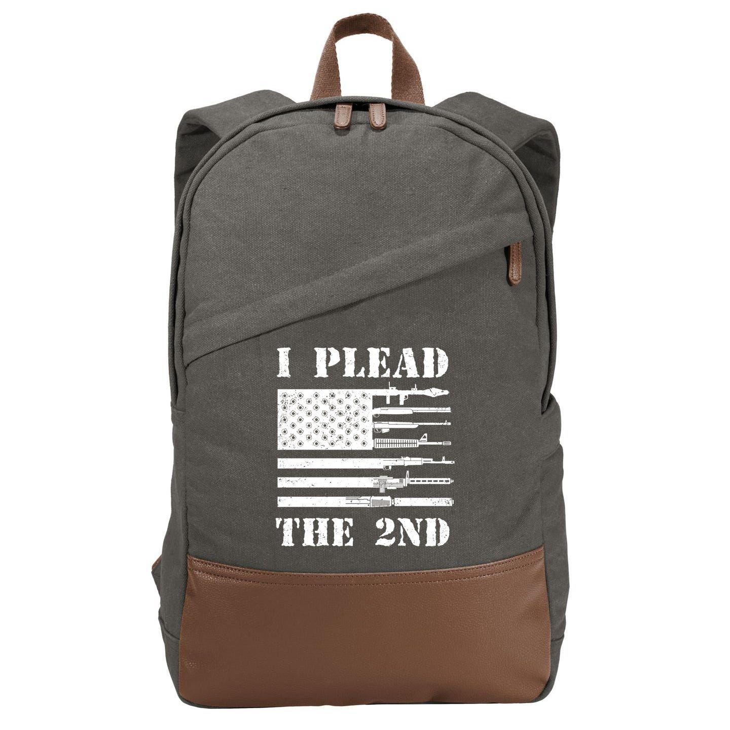 I Plead The 2nd Cute Gift Second Adt Funny Gift Pro Gun Gift Cotton Canvas Backpack