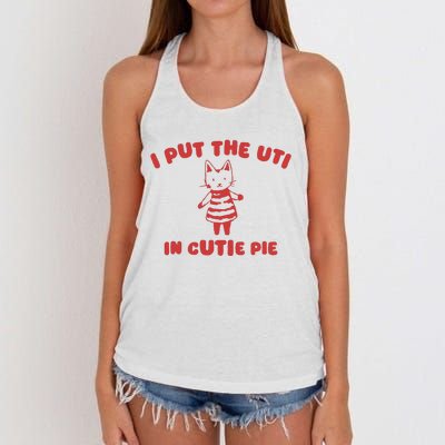 I Put The Uti In Cutie Pie Women's Knotted Racerback Tank