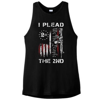 I Plead The 2nd We The People USA Flag AR 15 Rifle Ladies PosiCharge Tri-Blend Wicking Tank