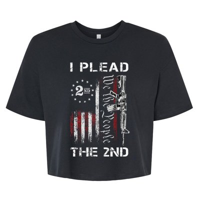 I Plead The 2nd We The People USA Flag AR 15 Rifle Bella+Canvas Jersey Crop Tee