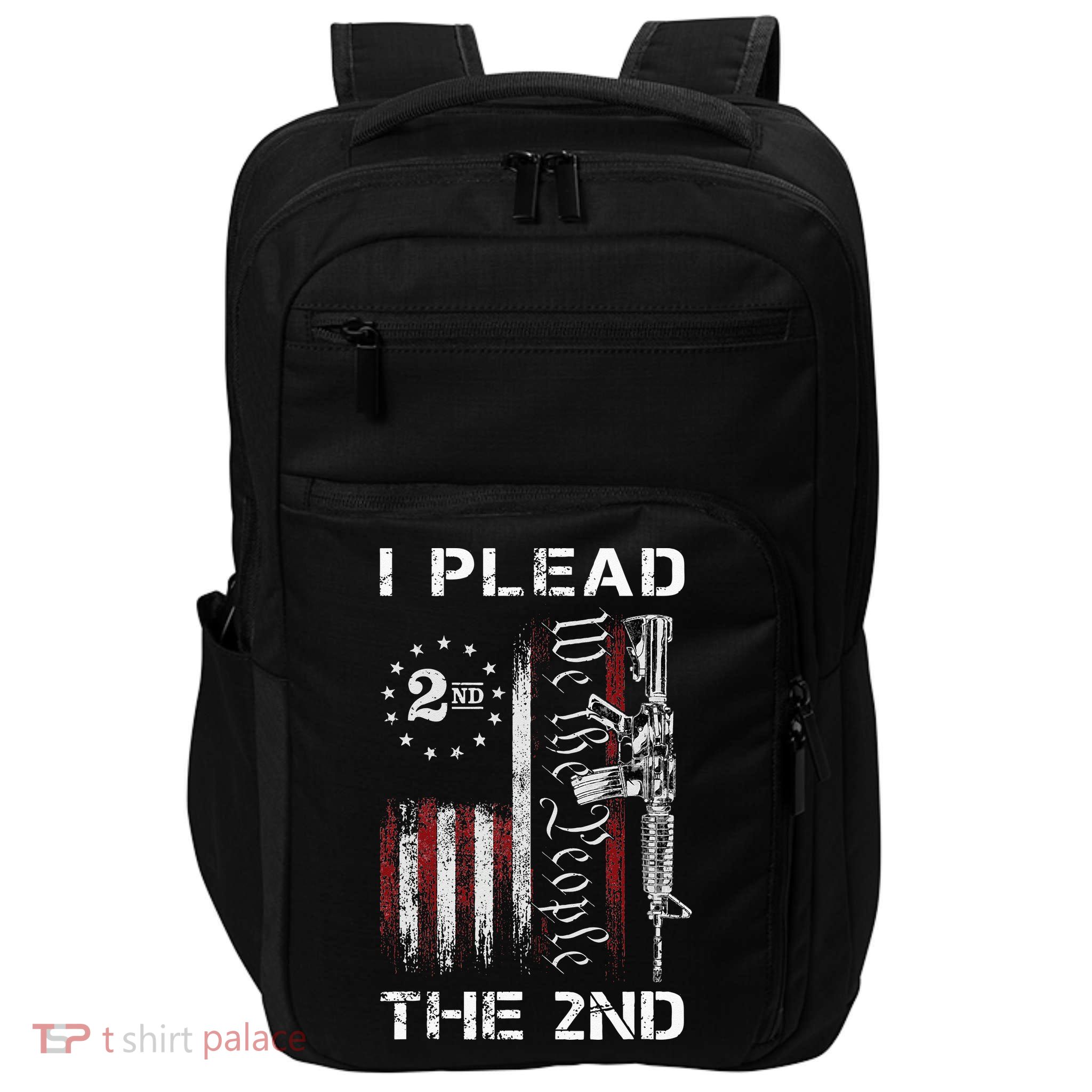 I Plead The 2nd We The People USA Flag AR 15 Rifle Impact Tech Backpack