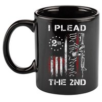 I Plead The 2nd We The People USA Flag AR 15 Rifle 11oz C Handle Ceramic Mug