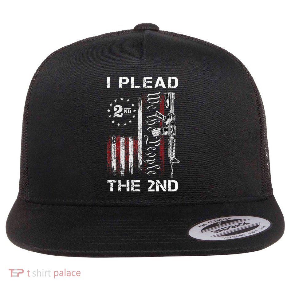 I Plead The 2nd We The People USA Flag AR 15 Rifle Flatbill Hat