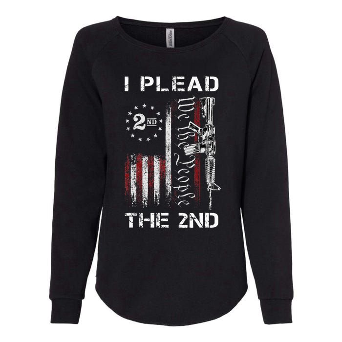 I Plead The 2nd We The People USA Flag AR 15 Rifle Womens California Wash Sweatshirt