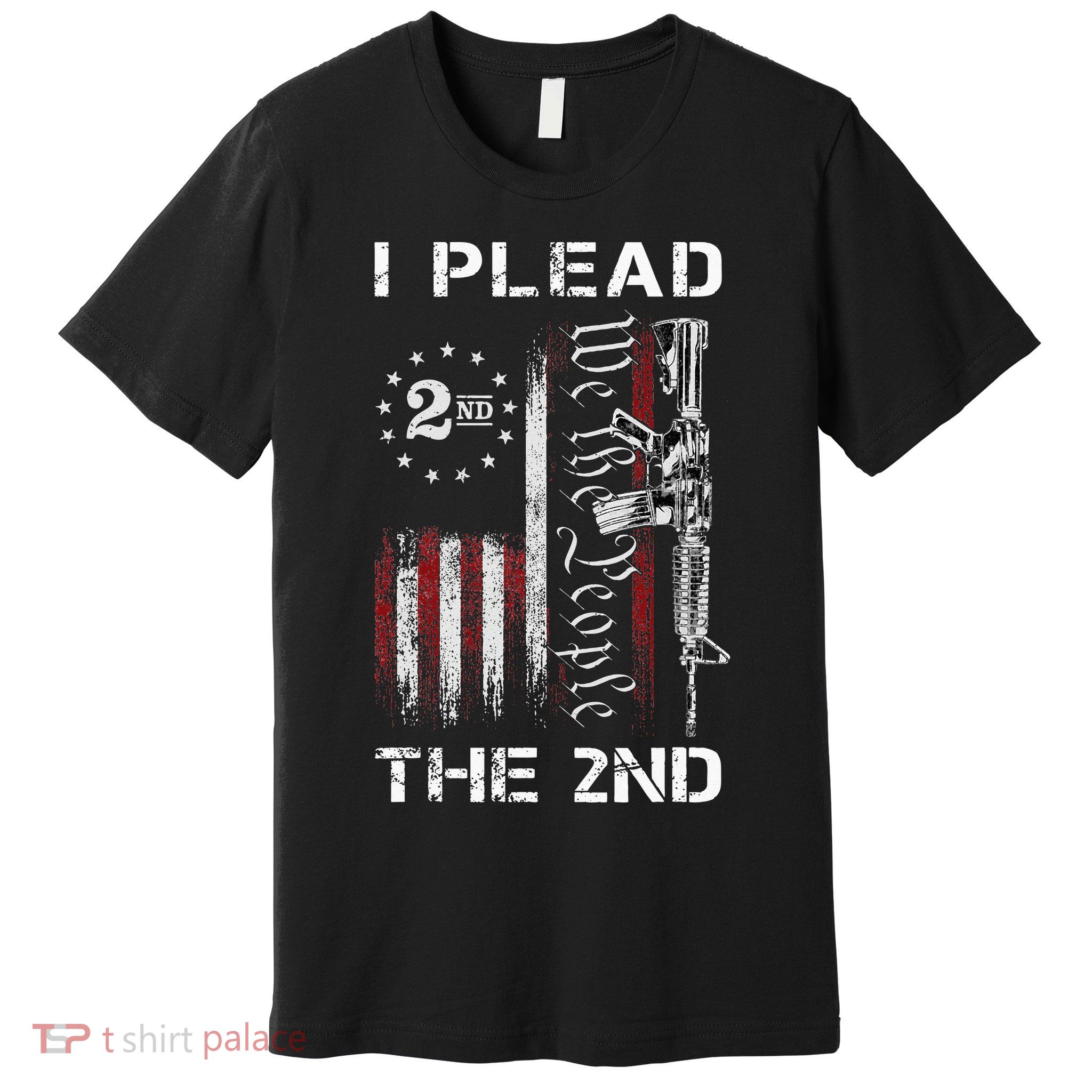 I Plead The 2nd We The People USA Flag AR 15 Rifle Premium T-Shirt