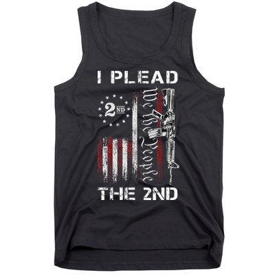 I Plead The 2nd We The People USA Flag AR 15 Rifle Tank Top