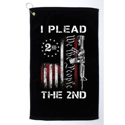 I Plead The 2nd We The People USA Flag AR 15 Rifle Golf Towel