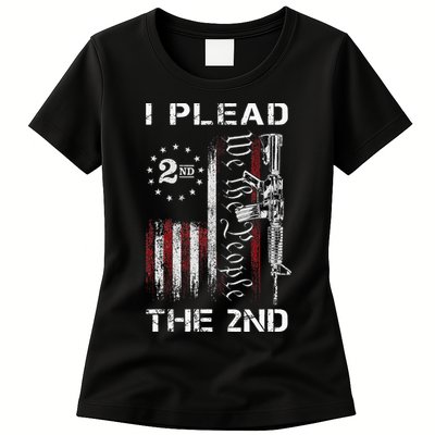I Plead The 2nd We The People USA Flag AR 15 Rifle Womens T-Shirt