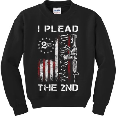 I Plead The 2nd We The People USA Flag AR 15 Rifle Kids Sweatshirt