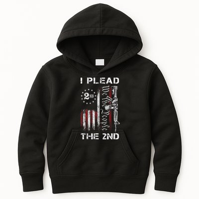 I Plead The 2nd We The People USA Flag AR 15 Rifle Kids Hoodie