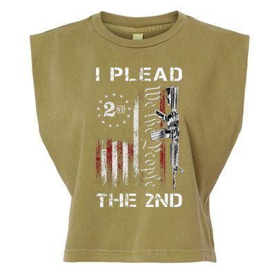 I Plead The 2nd We The People USA Flag AR 15 Rifle Garment-Dyed Women's Muscle Tee