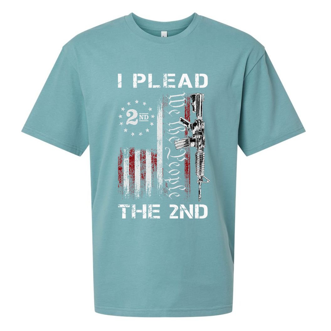 I Plead The 2nd We The People USA Flag AR 15 Rifle Sueded Cloud Jersey T-Shirt