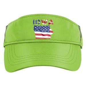 Iowa Proud United States America Patriot Flag Us Pride Funny Gift Adult Drive Performance Visor