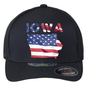 Iowa Proud United States America Patriot Flag Us Pride Funny Gift Flexfit Unipanel Trucker Cap