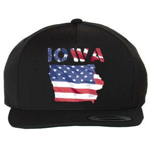 Iowa Proud United States America Patriot Flag Us Pride Funny Gift Wool Snapback Cap