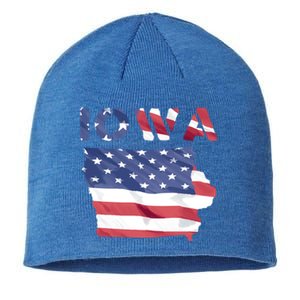 Iowa Proud United States America Patriot Flag Us Pride Funny Gift Sustainable Beanie