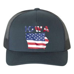 Iowa Proud United States America Patriot Flag Us Pride Funny Gift Yupoong Adult 5-Panel Trucker Hat