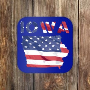 Iowa Proud United States America Patriot Flag Us Pride Gift Coaster