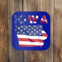 Iowa Proud United States America Patriot Flag Us Pride Gift Coaster