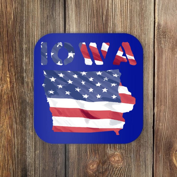 Iowa Proud United States America Patriot Flag Us Pride Gift Coaster