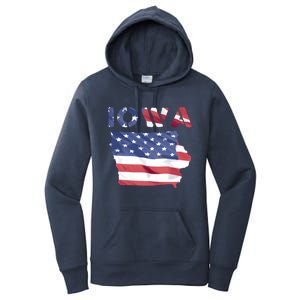 Iowa Proud United States America Patriot Flag Us Pride Gift Women's Pullover Hoodie