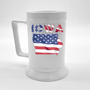 Iowa Proud United States America Patriot Flag Us Pride Gift Beer Stein