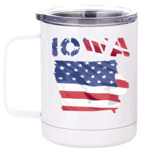 Iowa Proud United States America Patriot Flag Us Pride Gift 12 oz Stainless Steel Tumbler Cup