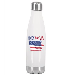 Iowa Proud United States America Patriot Flag Us Pride Gift Stainless Steel Insulated Water Bottle