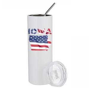 Iowa Proud United States America Patriot Flag Us Pride Gift Stainless Steel Tumbler