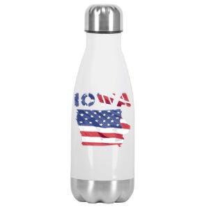 Iowa Proud United States America Patriot Flag Us Pride Gift Stainless Steel Insulated Water Bottle