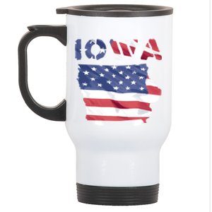 Iowa Proud United States America Patriot Flag Us Pride Gift Stainless Steel Travel Mug