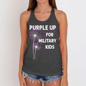 I Purple Up For Military Soldier Dandelion Tees Women's Knotted Racerback Tank