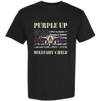 I Purple Up Month Of Military Child Us Flag Garment-Dyed Heavyweight T-Shirt