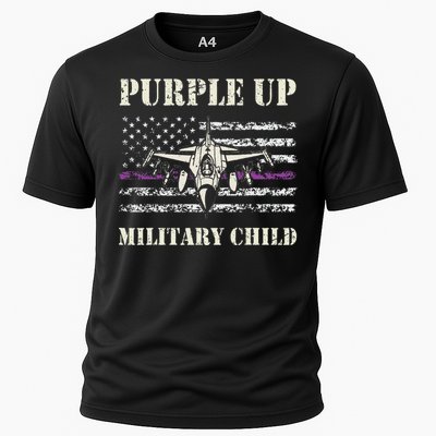 I Purple Up Month Of Military Child Us Flag Cooling Performance Crew T-Shirt