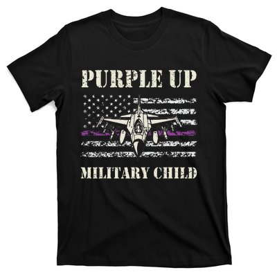 I Purple Up Month Of Military Child Us Flag T-Shirt