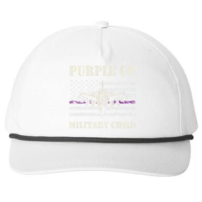 I Purple Up Month Of Military Child Us Flag Snapback Five-Panel Rope Hat