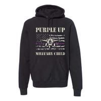 I Purple Up Month Of Military Child Us Flag Premium Hoodie