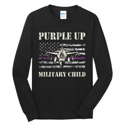 I Purple Up Month Of Military Child Us Flag Tall Long Sleeve T-Shirt