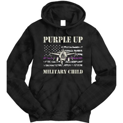 I Purple Up Month Of Military Child Us Flag Tie Dye Hoodie