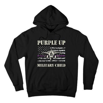 I Purple Up Month Of Military Child Us Flag Tall Hoodie