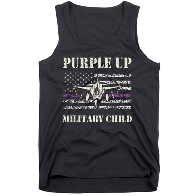 I Purple Up Month Of Military Child Us Flag Tank Top