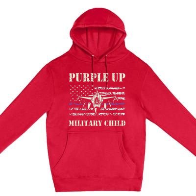 I Purple Up Month Of Military Child Us Flag Premium Pullover Hoodie