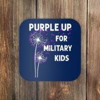 I Purple Up For Military Soldier Dandelion Tees Coaster