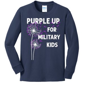 I Purple Up For Military Soldier Dandelion Tees Kids Long Sleeve Shirt