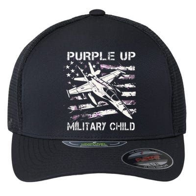 I Purple Up Month Of Military Child Flexfit Unipanel Trucker Cap