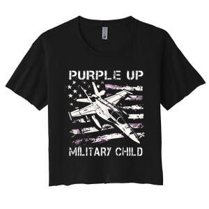 I Purple Up Month Of Military Child Women's Crop Top Tee