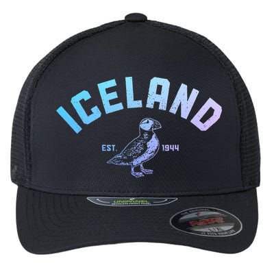 Iceland Puffin Vintage Icelandic Souvenir Flexfit Unipanel Trucker Cap